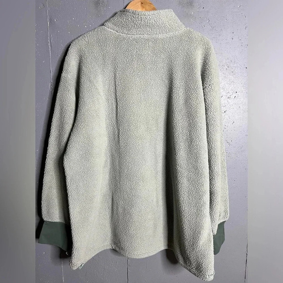 Aerie Offline Light Green Cozy Sherpa Nylon Oversized Half Zip. Size XLarge - Picture 2 of 10